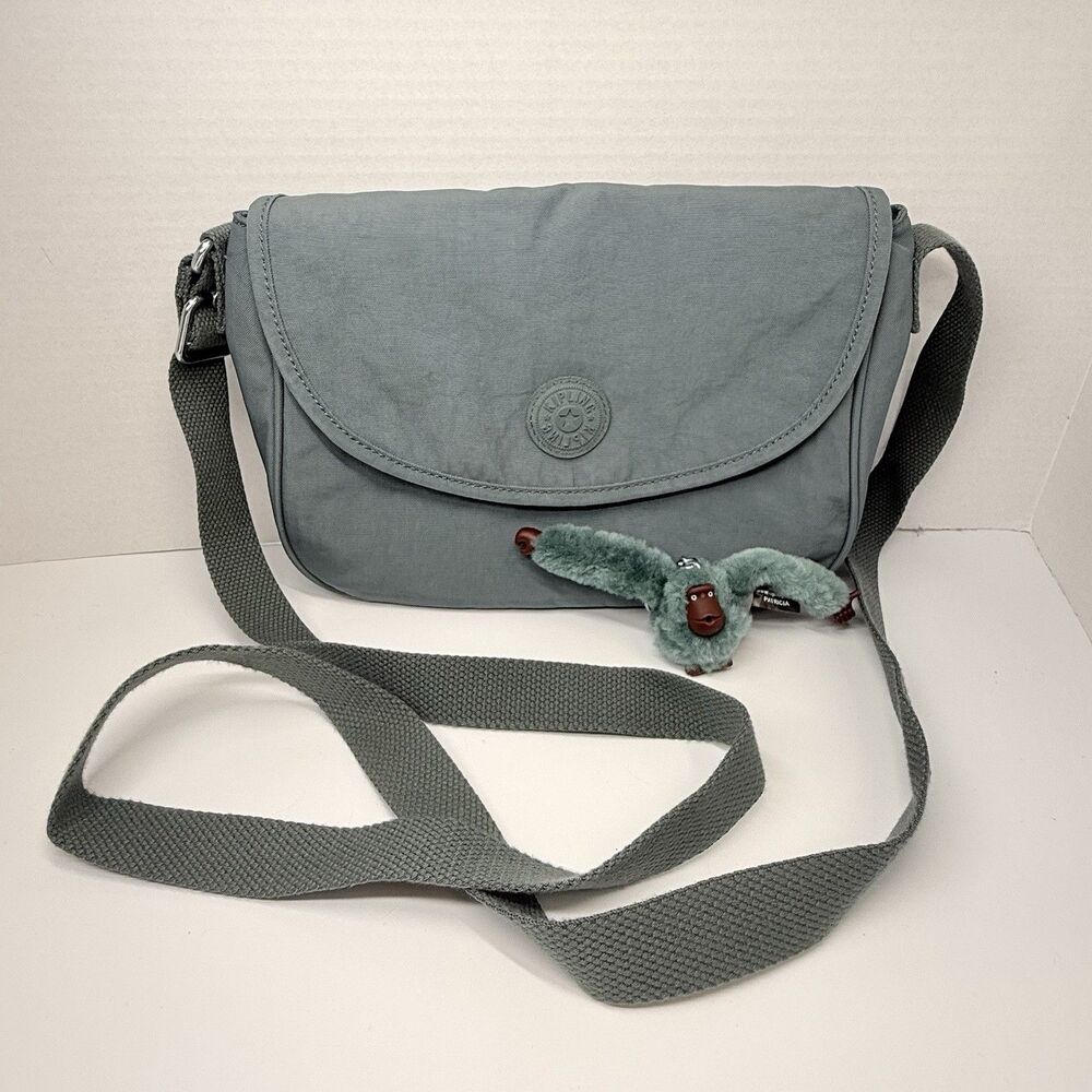 Kipling Sunita Crossbody Adjustable Strap Bag In Blue Green W/Payricia Lg Monkey